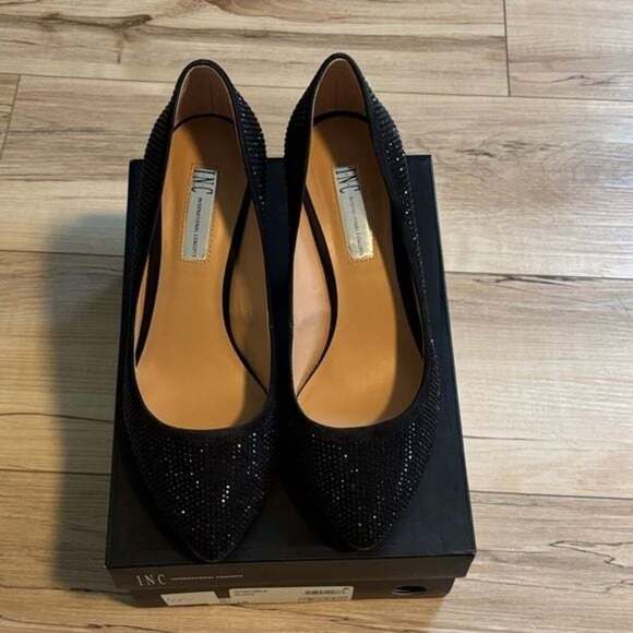 INC International Concepts Shoes - INC International Concepts Black Sparkle Heels